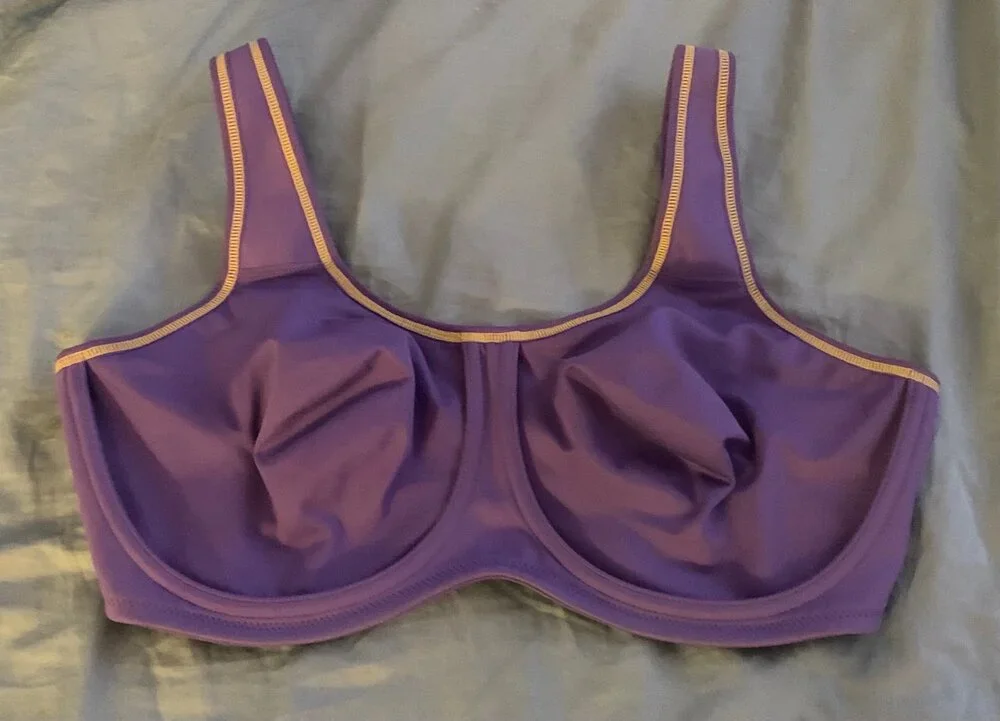 Wacoal Sports Bra Fitness Purple with yellow stitching 855170 Size 40DD